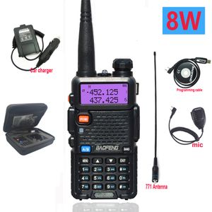 Walkie Talkie Baofeng UV 5R True 8WポータブルハムCBラジオデュアルバンドVHF UHF FMトランシーバー双方向ラジオUV82 UV9Rプラス230823