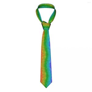 Bow Ties Glitter Rainbow Pride Kravat Erkekler Sıska Polyester 8 cm Klasik LGBT Boyun Kravat Aksesuarları Cravat Düğün