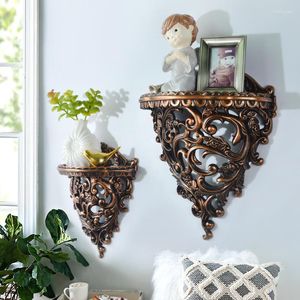 Dekorativa plattor Creative European Style Hollow Pattern Ledge Table Home tredimensionell partition Bakgrundsvägg Hängande HANDICRAFT