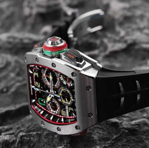 Projektant luksus Richaer Mileres Modern Business Watch Watch Fashion Series Series RM65-01 Titanium Metal z kartą bezpieczeństwa x4xqu