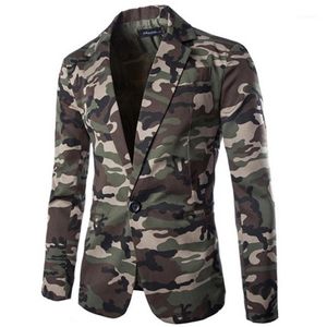 Zogaa Men's Camouflage Blazer осень-бренд Camo One Button Blazer Men Slim Fit Округающий воротник мужской пиджак повседневный коатс 309 В