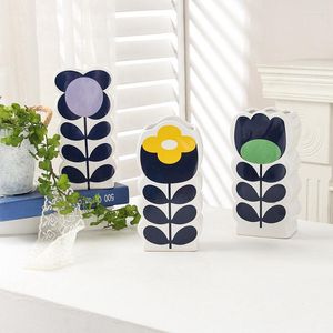 Vase Nordic Ins Ceramic Vase White Crafts Indoor Dry Flower Arffering Hidroponic Container Home Decoration