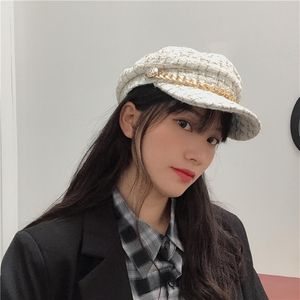 Projektant HATS KATY KOBIETA Zima Kapitan Kapitan Sailor Newsboy Caps Sieć Flat Casquette Octagon Baker Boy Painter Korea2269