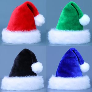 Czapki czapki czapki dla dorosłych Dzieci Big Ball Plush Pure Kolor Santa Hat Xmas Dekoracja prezentu Dekoracja świąteczna impreza wystrój Holiday Hats 230823