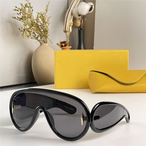 Ny modedesignvågmask solglasögon 40108i pilotacetatram överdriven form trendig avantgarde stil utomhus UV400-skyddsglasögon