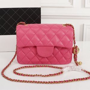 Designer shoulder Bag Mini small Square Bag Quilted Crossbody with Chain 5 High Quality Flap Luxury Bag Wallet Cell Phone Bag with Spherical Decoration