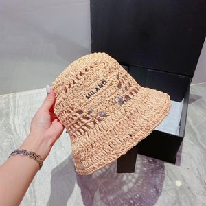 Women Bucket Hat Straw Summer Casquette Desginer Caps Hats Mens Beach Woven Cap Stickade Hats Womens Fisherman Baseball Cap D226292201S