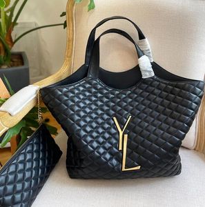 Icare maxi väska designer väska kvinnor tygväskor stora handväskor fäster lyx crossbody shopping strandmynt handväska totes axlar äkta läder tygväska