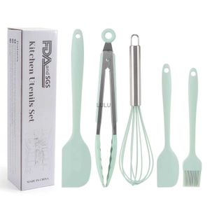 Utensili da cucina in silicone resistente al calore Utensili da cucina Set Utensili da cucina antiaderenti Utensili per torte da forno con scatola di immagazzinaggio HKD230810