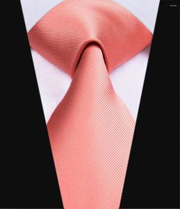 Bow Binds Dubulle Koralle rot Solid 2023 Seiden elegente Krawatte für Männer Geschenk Herren Krawatte Hochzeit Mode Business Party Dropshipping Designer