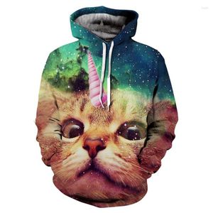 Kvinnors hoodies mode djurtryck långärmad avslappnad sport hoodie kawaii kattunge för män och kvinnor 2023