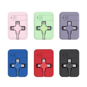 3 in 1充電ケーブル電話ホルダー互換USB C（Type-C）/Micro USB、iPhone、Android、1つのデータ転送3つと互換性のある1つの充電器ケーブルロールに3つ