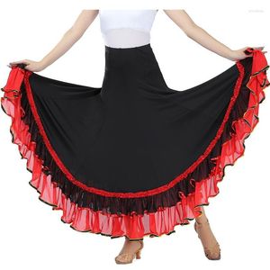 Stage Wear Flamenco Dance Costume Skirt Ballroom Long Skirts Ladies Waltz Modern Standard Tango Dancewear Performance Big Swing