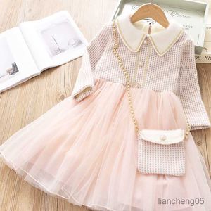Girl's Dresses Kids Clothes for Girls Long Sleeve Winter Dress Party and Wedding to Year Old Chinese New Year Doll Collar Velvet Thickened R230824