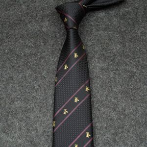 Men silk designer tie black necktie for women wedding dress clothes red and green ribbon stripes neckties luxury embroidery patter220r