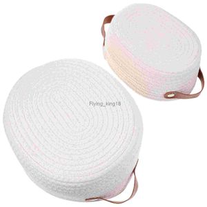 2 Pcs Rope Storage Basket Baskets Hamper Household Snack Holder Sundries Woven HKD230812