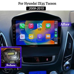 سيارات راديو للسيارة لـ Hyundai IX35 Tucson 2009-2015 شاشة نظام الملاحة Android13 شاشة تعمل باللمس