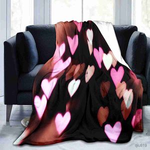 Cobertores Love Heart Throe Blanket Red Heart Tema Romântico Cobertor para sofá -sofá Colote cobertor quente