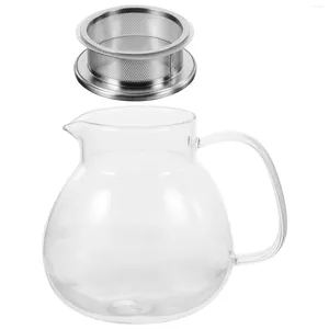 Dinnerware Sets Filter Teapot Water Jug Loose Leaf Glass Wear-resistant Stainless Steel Office Handheld Decorative Teapots