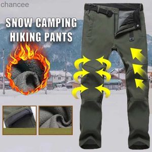 New Men Winter Fleece Warm Pants Male Outdoor Camping Hiking Work Pants Windproof Snowboard Ski Waterproof Breathable TrousersLF20230824.