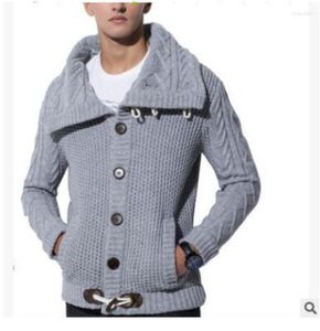Męskie swetry męskie sweter sweter 2023 mężczyzn jesienne zimowe solidne golf zwyczajny, ciepły skoczka na dzianie płaszcze męskie płaszcze