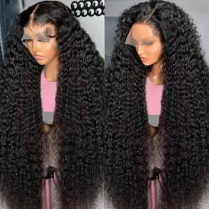 13x6 HD Lace Brontal Wig Deep Wave Humer Hair Hair Rigs 250 ٪ Curly 30 Int Lace Pront Wig 5x5 Glueless شعر مستعار جاهز للارتداء