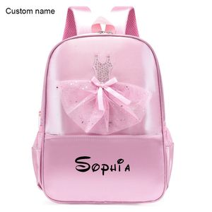 Backpacks Custom Name Ballet Dance Backpack for Little Girls Ballerina Bag Personalized Toddler Gymnastics Storage 230823