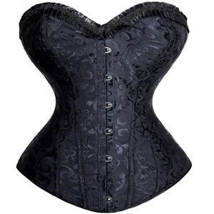 Bustiers Corsets S-6XL Kadınlar Steampunk Korse Spiral Çelik Kemik Dantel Yukarı Seksi Overstustik Beyaz Siyah Bel Cincher 157L