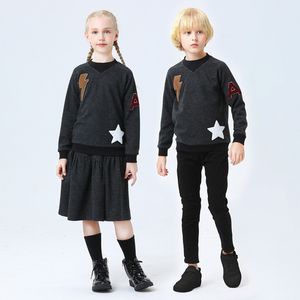 Roupas conjuntos de crianças meninos meninas chenille patch outono inverno 2pc