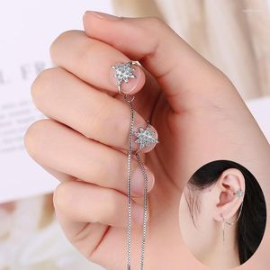 Rücken Ohrringe 2023 Trendy Anis Star Clip für Frauen Mikrokristall Manschette Ohrringbox Kette Quasten Quasten Elegant Piercing Schmuck Geschenk