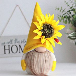 Decorative Objects Figurines Sunflower Navia Bee Elf Striped Gnome Scandinavian Home Dwarf Plush Beard Faceless Doll Window Desk Decor 230823