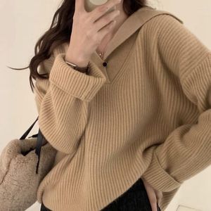 Kobiety swetry wiosenne jesień moda Korea wersja Knit Kobiet Sweater Pullover V-Neck luźne skoczki skoczkowe