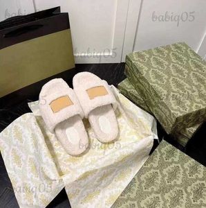 Winter Slippers Designers Plush Sandals Warm Slipper Women Slide Luxury Rabbit Fur Slides Flat Flip Flops Fluffy Furry Sandal Rubber Sole Wool babiq05