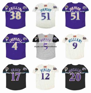 2001 World Series Randy Johnson Baseball Jersey Luis Gonzalez Curt Schilling Craig Counsell Tony Womack Matt Williams Steve Finley Mark Grace