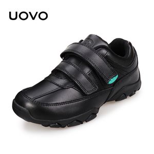 Sneakers Buty dla dzieci Uovo 2023 Spring and Autumn Dziecięce Sneakers chłopiec oryginalne skórzane obuwie czarne swobodne rozmiar 31 42 230823