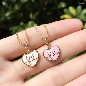 Pendanthalsband Funmode Creative Cute Heart Shape Women smycken Slide Halsband för flickor Party Show Gifts Wholesale FN11