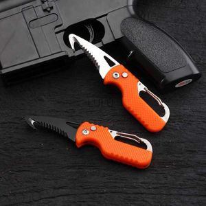 Portable Folding Knife Express Package Knife Gift Keychain Serrated Hook Knife Outdoor Camping Carry-on Survival Tool Box Opener HKD230810