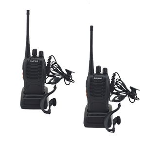 Walkie Talkie 2pcs Lot BF 888S Baofeng Walkie Talkie 888S UHF 400 470MHz 16Channel Tragbares Zwei -Wege -Radio mit Ohrhörern BF888S Transceiver 230823