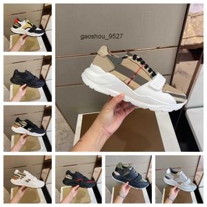 Burberies bianchi Run burbreries burberriness Scarpe da uomo in pelle scamosciata di design Scarpe da ginnastica nere con motivo vintage check Sneaker da uomo Scarpe da ginnastica da donna Hool Mesh Loop Platform TZU6