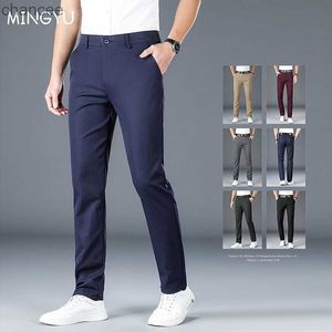 Abbigliamento di marca Pantaloni da abito dritti primavera estate Uomo Business Moda Rosso Nero Blu Pantaloni formali tinta unita di grandi dimensioni 40LF20230824.