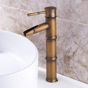 Bathroom Sink Faucets Basin Faucet Antique Brass Bamboo Shape Mixer Single Handle For Kitchen Family El Bathtub