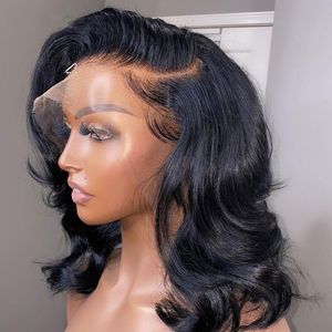 Body Wave Wavy Short Bob Wigs 13x4 Lace Frontal Human Hair Wigs 4x4 Lace Closure Wigs for Women Transparent 5x1 T Part Lace Wig