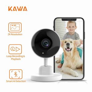 KAWA IP -kamera 2K inomhus WiFi Säkerhetskamera Baby/PET Monitor Trådlös övervakning Smart Home Night Vision AI DETECT ACTION HKD230812