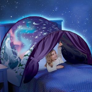 Rede de berço Cama infantil Sleepable dobrável unicórnio Mosquito Net Kids Tent Blocking Canopy Decoração caseira interna com bolso de armazenamento 230823