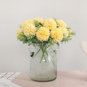 Decorative Flowers 1pc Dandelion Hydrangea Artificial Silk Flower For Home Party Decoration Wedding Road Cited Bride Holding