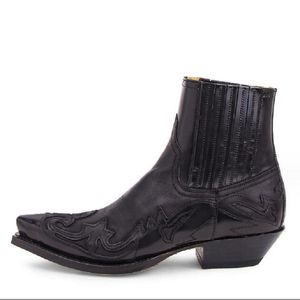 Новые мужчины Mid Calf Vintage Black Brown Pointed Toe Толстая пятка Fashion West Knight Boots Unisex Вышитые сапоги 35-48 1A40