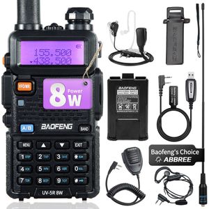 Walkie Talkie Baofeng UV 5R 8W 5W Portátil High Power Walkie Talkie VHF UHF Banda dupla de duas maneiras CB HAM Radio Transceptor UV5R 230823