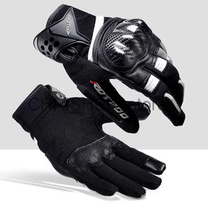 Cycling Gloves Men Women Gloves Black Genuine Leather Motorbike Road Riding Summer Full Finger Protective Mittens Motorcycle Accessory MCS-57 x0824