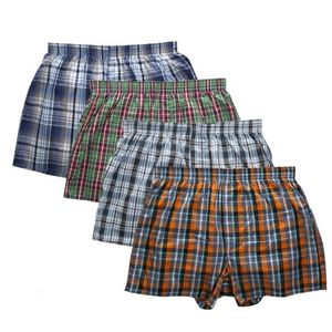 Majy 2023 Klasyczne Plaid Men Pants Casual Fashion Marka Wysokiej jakości bokser męski bokserki 4PCS Męskie spodenki 230823