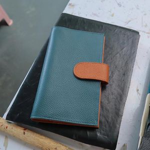 Slim Mixed Color Geniune Leather Loose Leaf Notebook Cover Planner Agenda Organizer Diary Portable 6 Ring Binder 2023